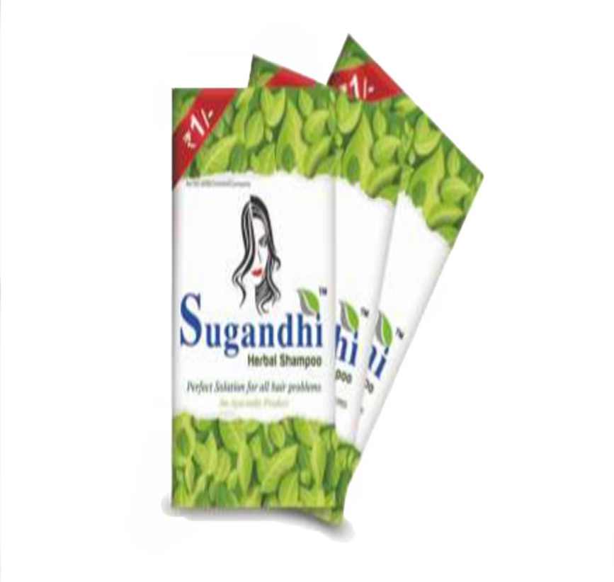 Sugandhi shampoo sachets